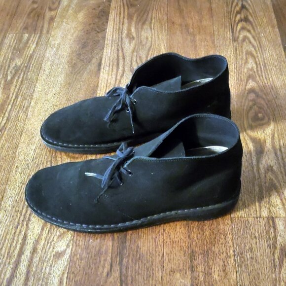 Men\'s CLARKS Original Desert Boots Suede Black Size 12 EUC main image 9